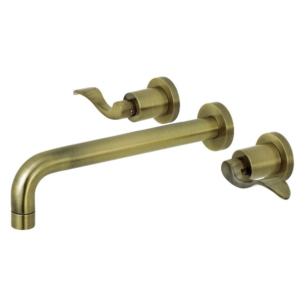 Roman Tub Faucet, Antique Brass, Wall Mount